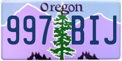 OR license plate 997BIJ