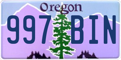 OR license plate 997BIN