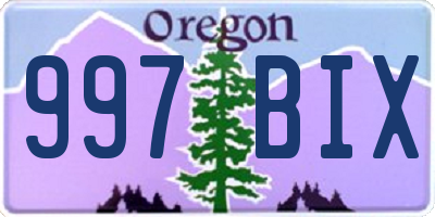 OR license plate 997BIX