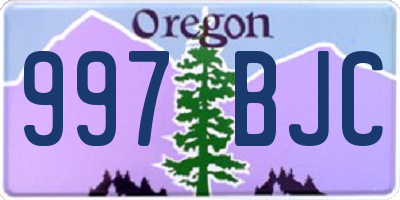 OR license plate 997BJC