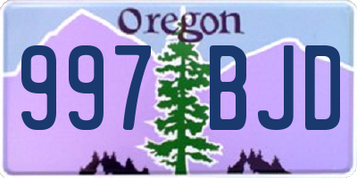 OR license plate 997BJD