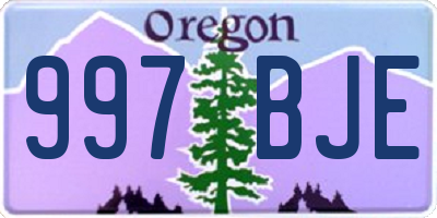 OR license plate 997BJE