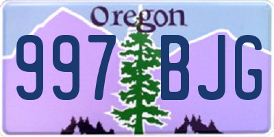 OR license plate 997BJG