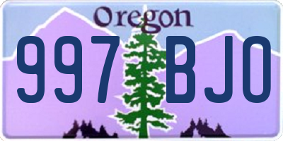 OR license plate 997BJO