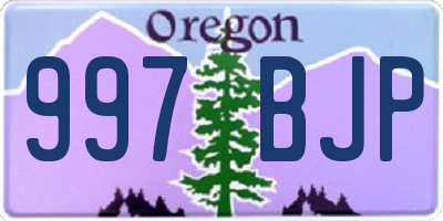 OR license plate 997BJP