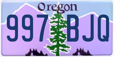 OR license plate 997BJQ