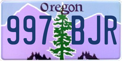 OR license plate 997BJR