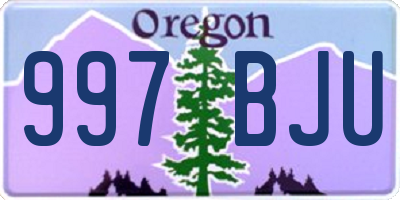 OR license plate 997BJU