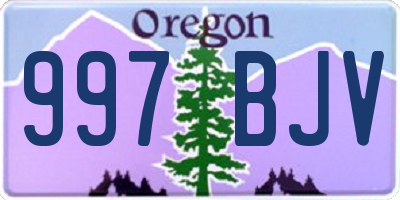 OR license plate 997BJV