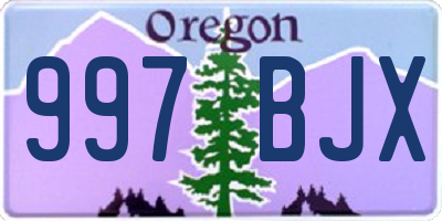 OR license plate 997BJX