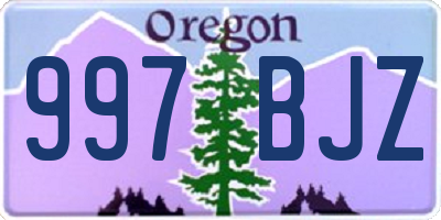 OR license plate 997BJZ