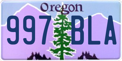 OR license plate 997BLA