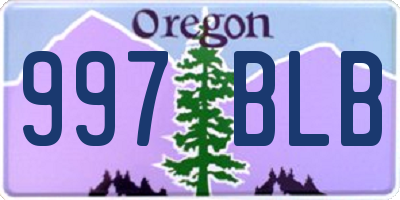 OR license plate 997BLB