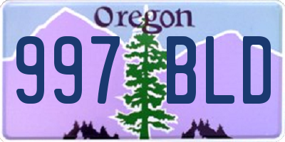 OR license plate 997BLD