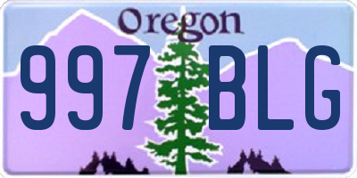 OR license plate 997BLG