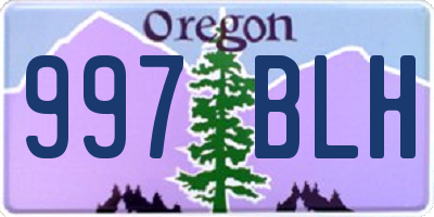 OR license plate 997BLH