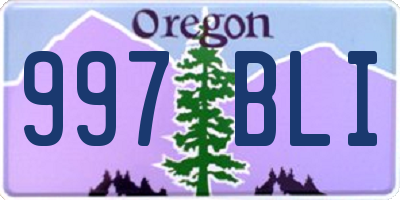 OR license plate 997BLI