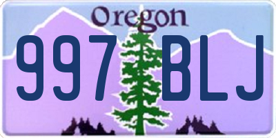 OR license plate 997BLJ