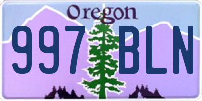 OR license plate 997BLN