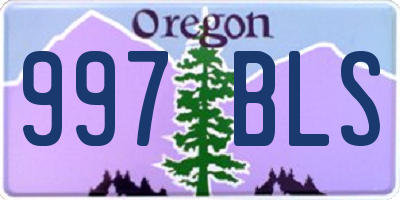 OR license plate 997BLS