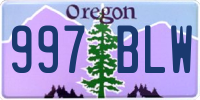 OR license plate 997BLW