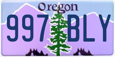 OR license plate 997BLY