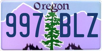 OR license plate 997BLZ
