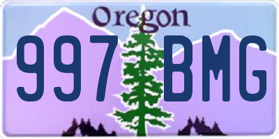 OR license plate 997BMG
