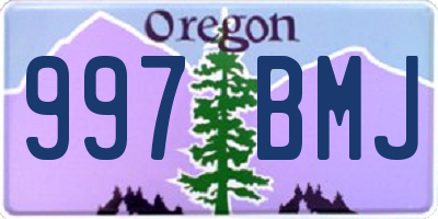 OR license plate 997BMJ