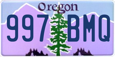 OR license plate 997BMQ