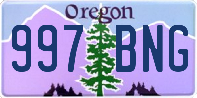 OR license plate 997BNG