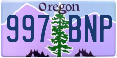 OR license plate 997BNP