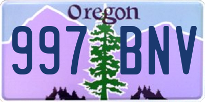 OR license plate 997BNV