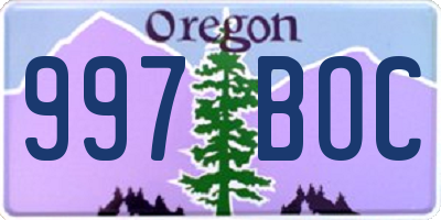 OR license plate 997BOC