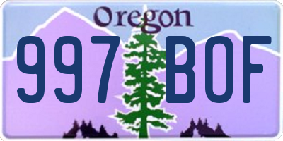 OR license plate 997BOF