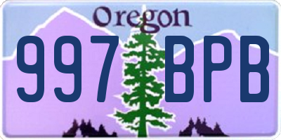 OR license plate 997BPB