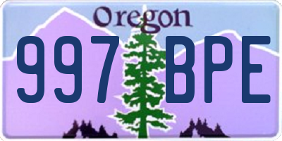 OR license plate 997BPE