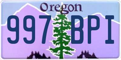 OR license plate 997BPI