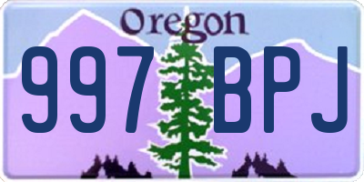 OR license plate 997BPJ