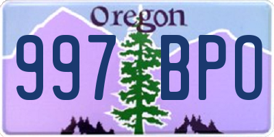 OR license plate 997BPO