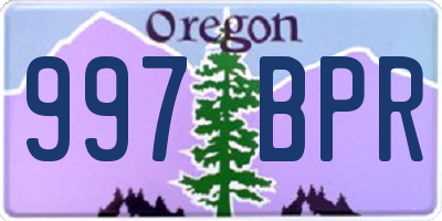 OR license plate 997BPR