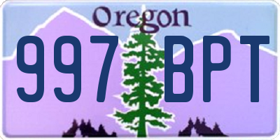 OR license plate 997BPT