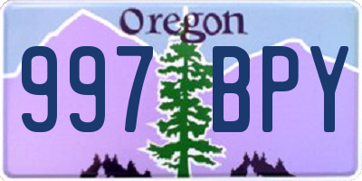 OR license plate 997BPY
