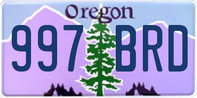 OR license plate 997BRD