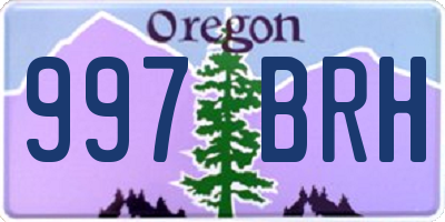 OR license plate 997BRH