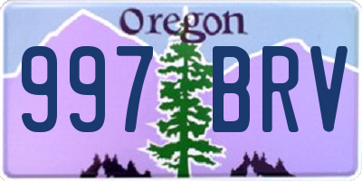 OR license plate 997BRV