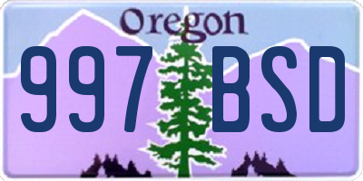 OR license plate 997BSD