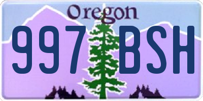 OR license plate 997BSH