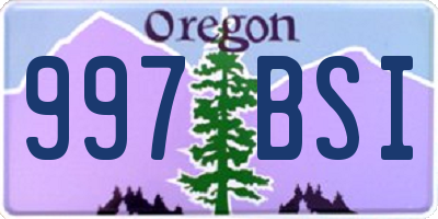 OR license plate 997BSI