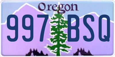 OR license plate 997BSQ